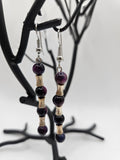 Vintage purple and silver dangle earrings